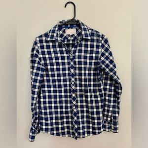 🛒 Banana Republic XS Blue Plaid Button Down Shirt